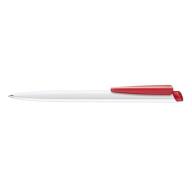 Ручка шариковая Dart Polished Basic пластик, корпус белый, клип красный 186
