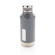 Герметичная вакуумная бутылка с шильдиком, 500 мл, серая